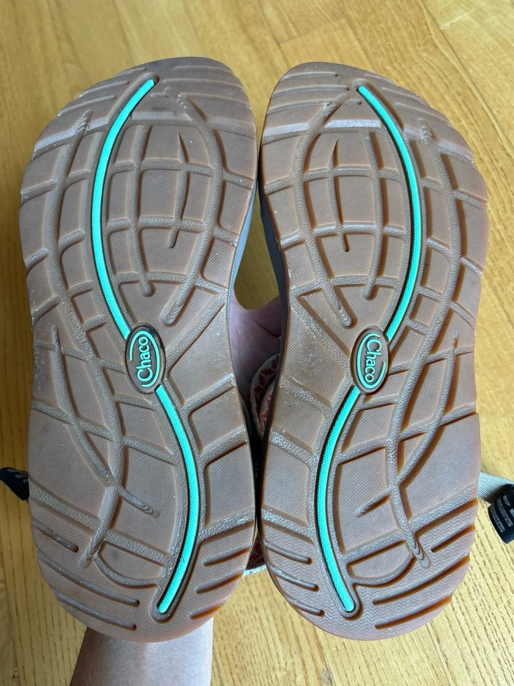 Chaco ZX/2 Classic Sandals Dolman Pine Taupe Red Green Womens Sz 8 Hiking Arch